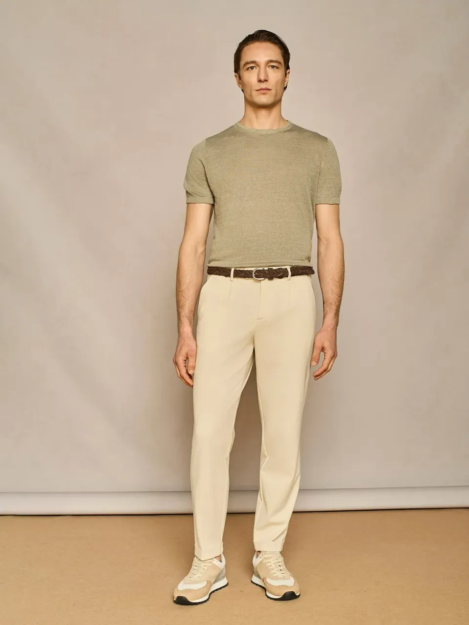 Paul Taylor Pantalone Wide Jersey Beige
