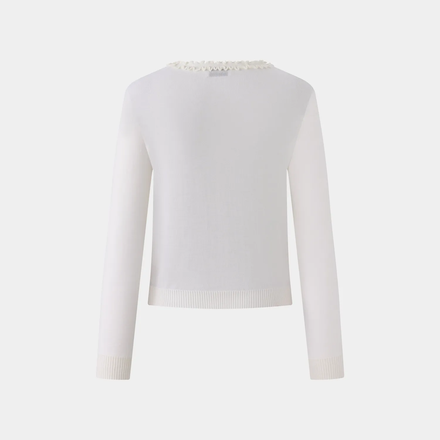 PORTS Ruffled Pearl cardigan crema con perle