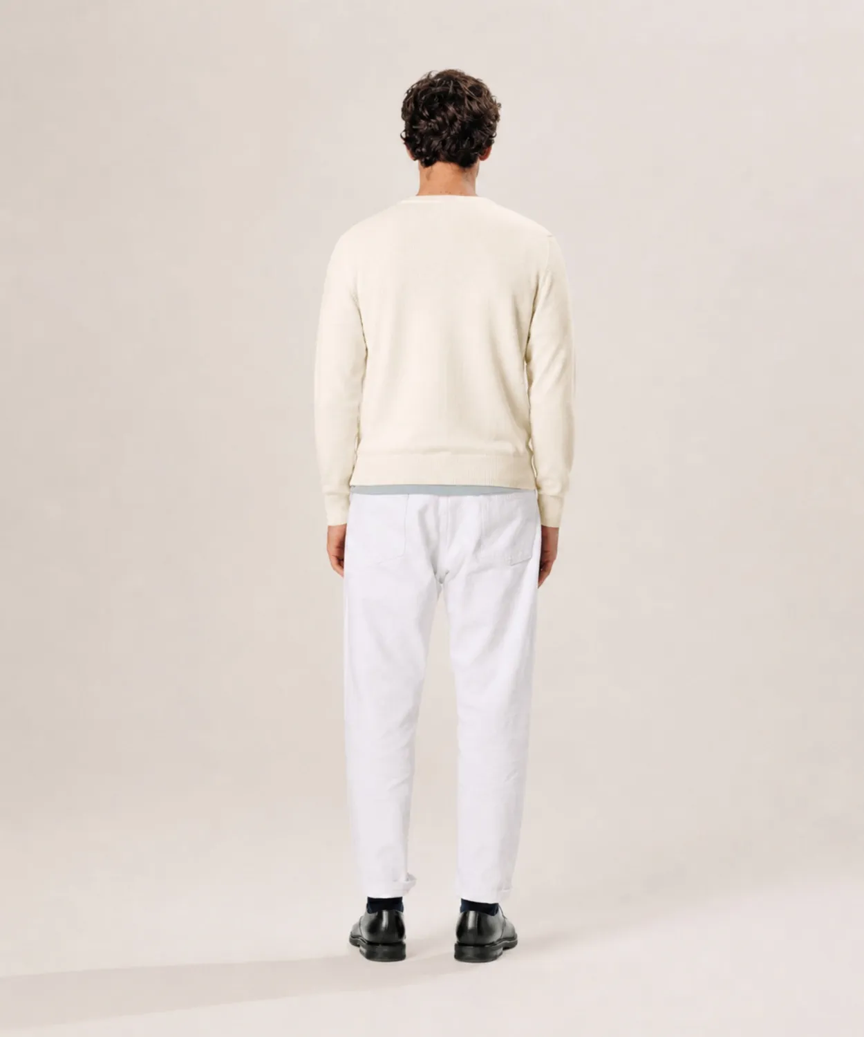Rodier maglione girocollo merino bianco ecru uomo maglia
