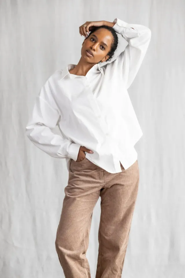 Jyoti - Fair Works Pahaad camicetta cotone bianca oversize