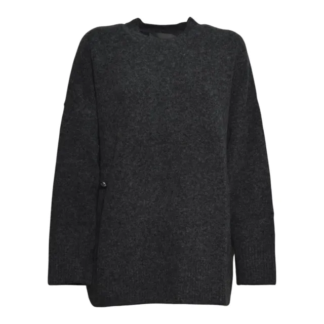 Akep MGKD15100 pullover antracite ricamato