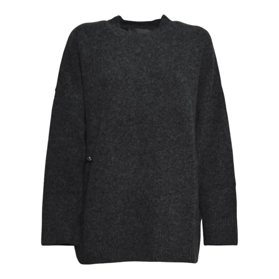 Akep MGKD15100 pullover antracite ricamato