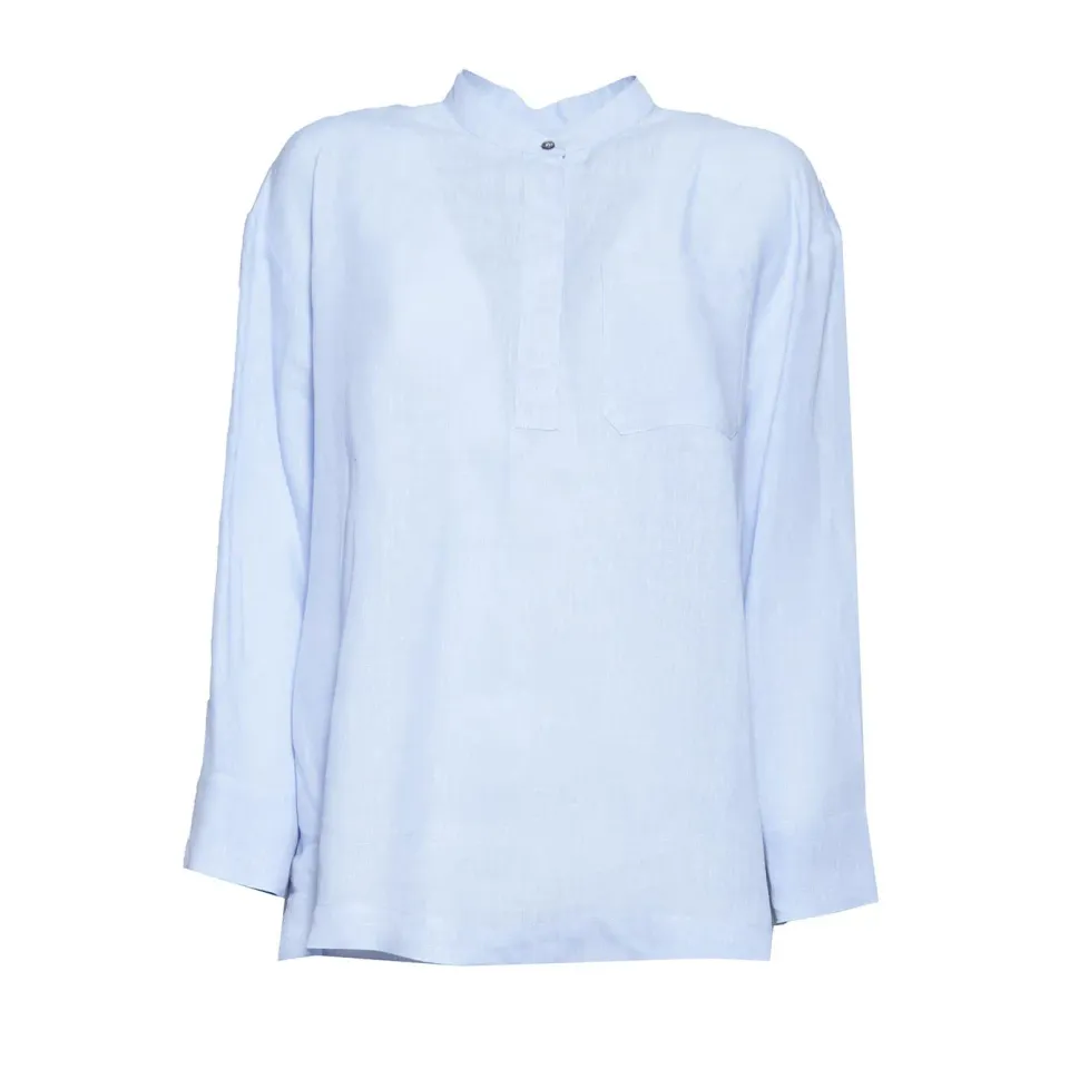 S Max Mara Cantico 2619111013600 camicia lino azzurra