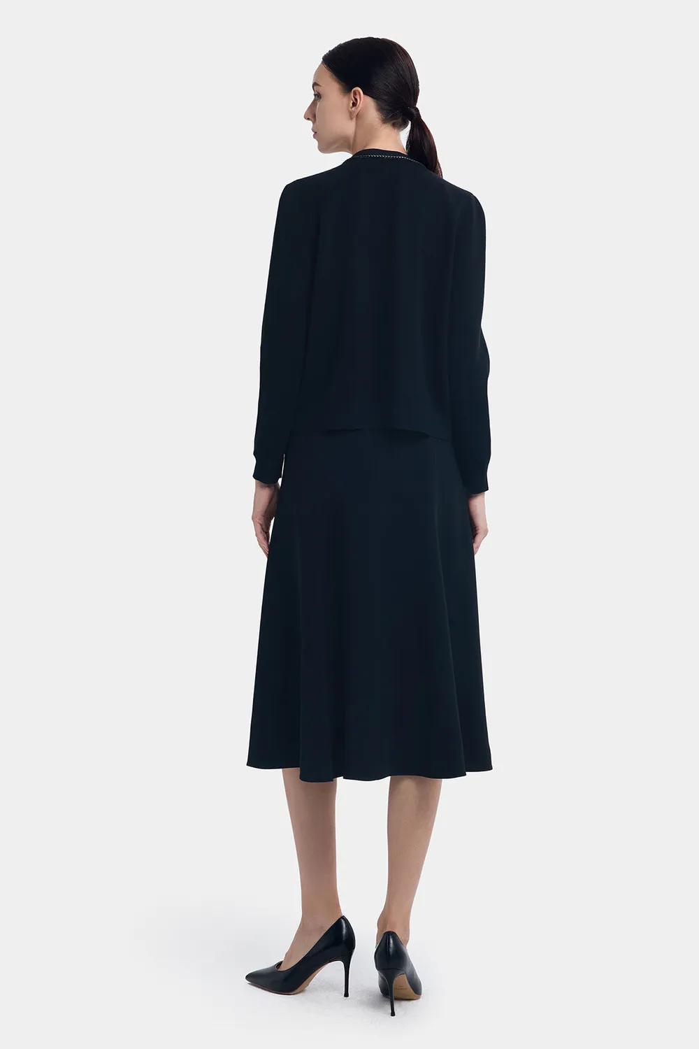 Ports LT9K040NKW008 cardigan nero lana catena