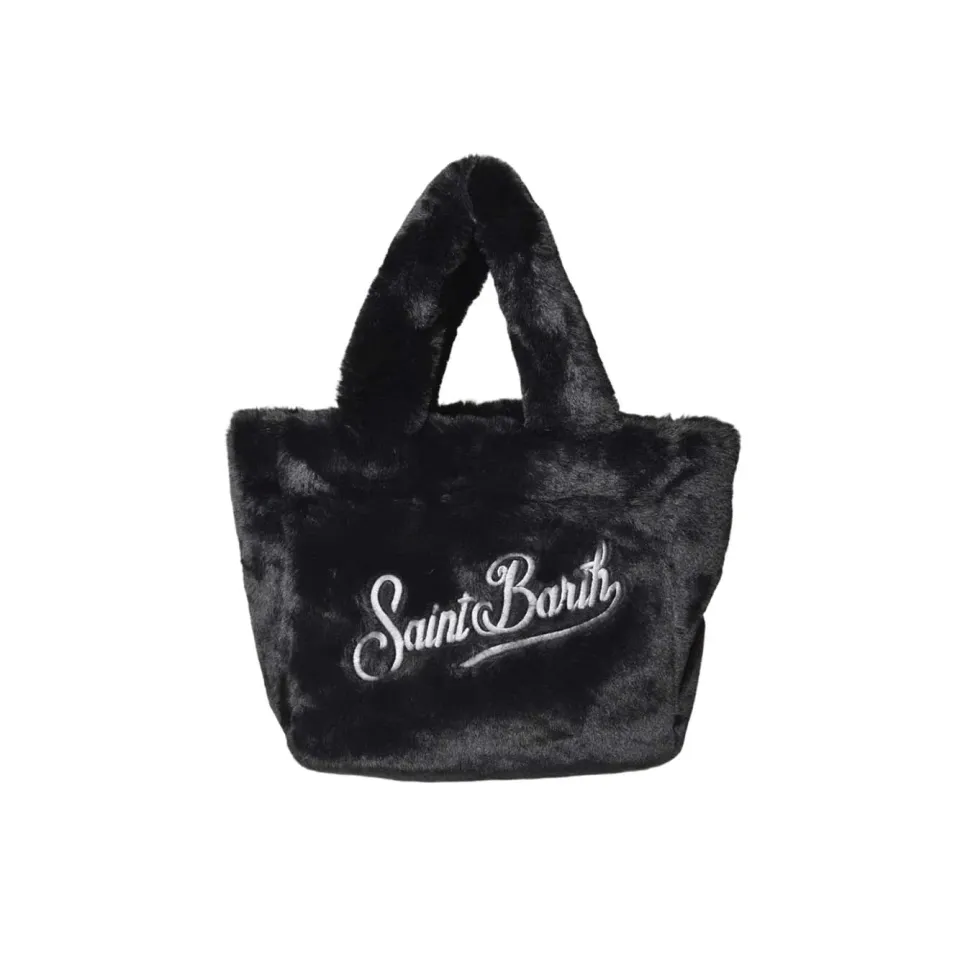 Saint Barth Colette borsa peluche nera