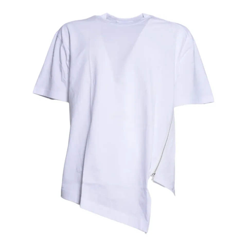 Comme des Garçons Shirt FQT009S26 t-shirt bianca cotone zip