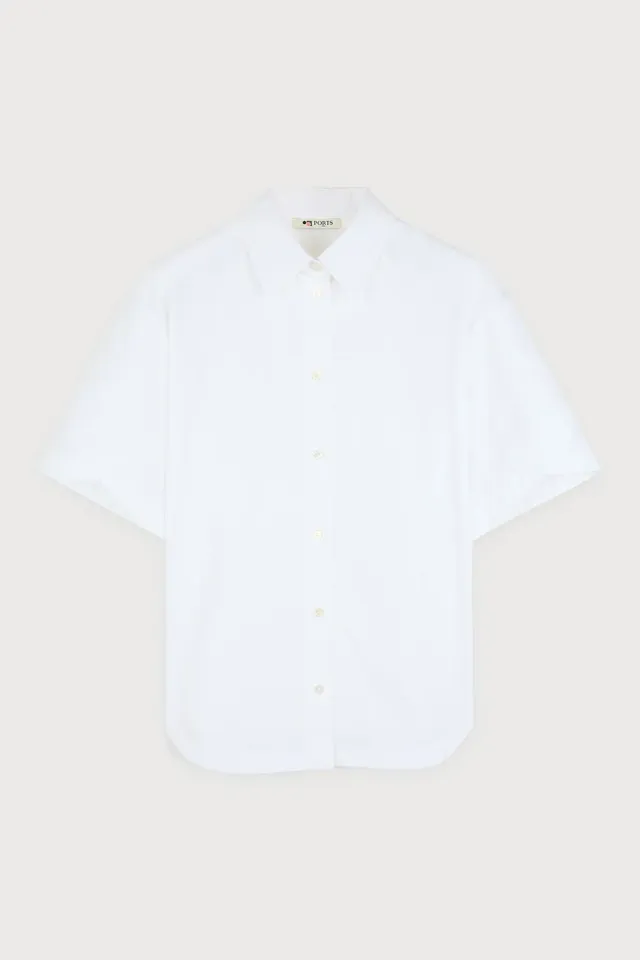 Ports 1961 camicia bianca optic white maniche corte