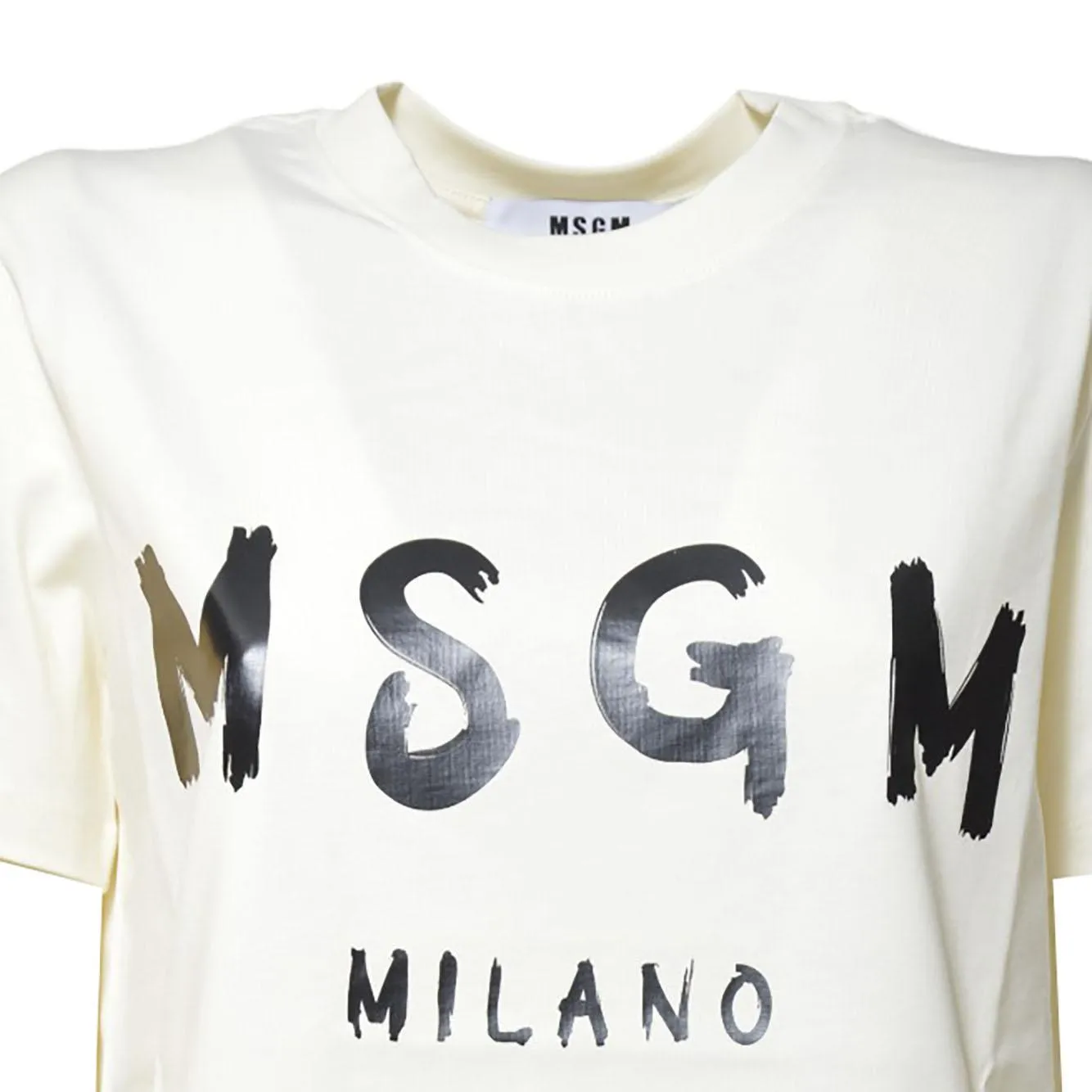 MSGM Pennellata 2000MDM510200002 t-shirt cotone crema