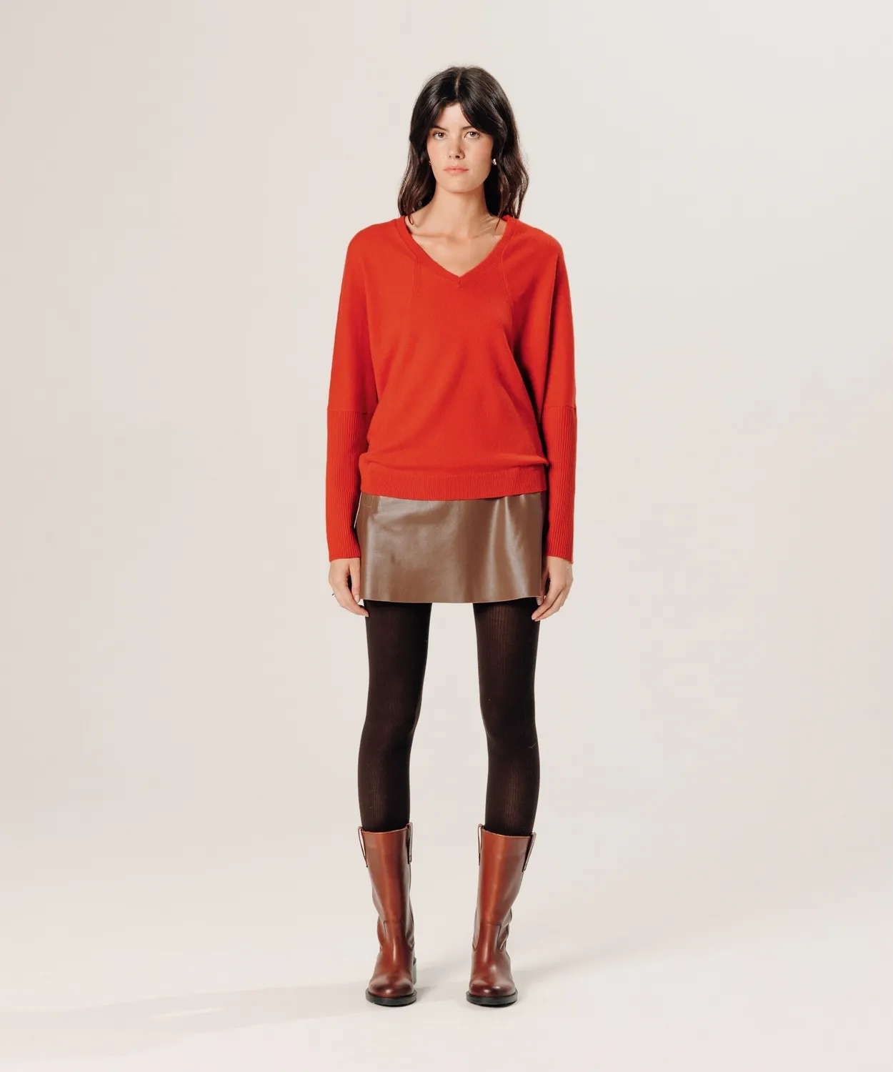 Rodier Maglione oversize V cashmere Arancione S