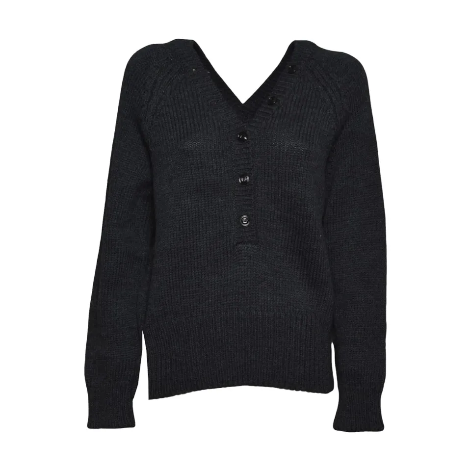 Our Legacy W4263CC cardigan antracite merino henley