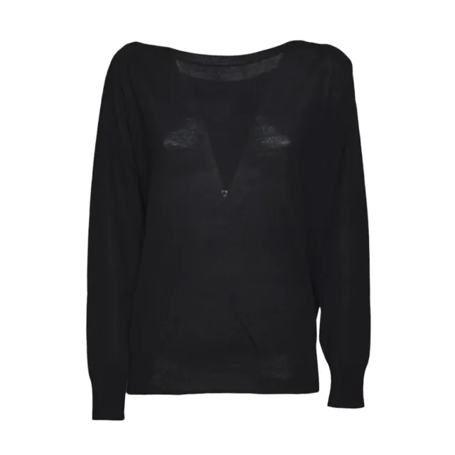 Saint Barth Naty NTY0001 maglione nero lana merinos