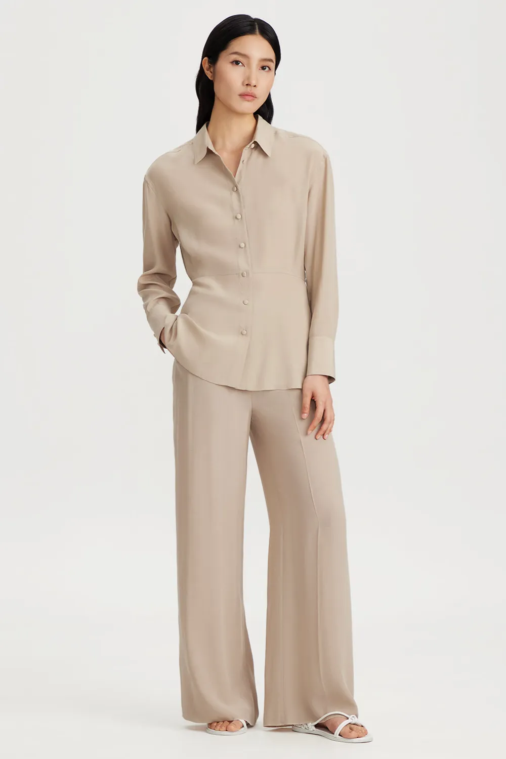 PORTS 1961 camicia maniche lunghe Light Stone