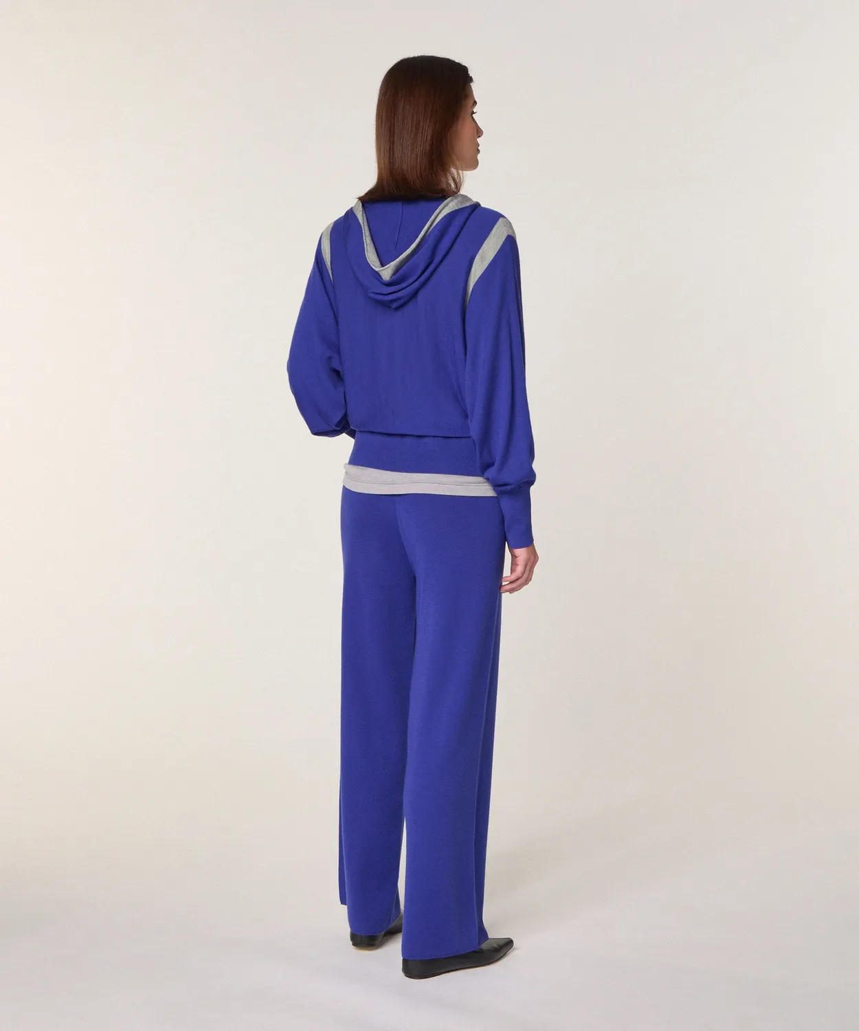 Rodier Gilet cappuccio merino Blu Oltremare taglia L