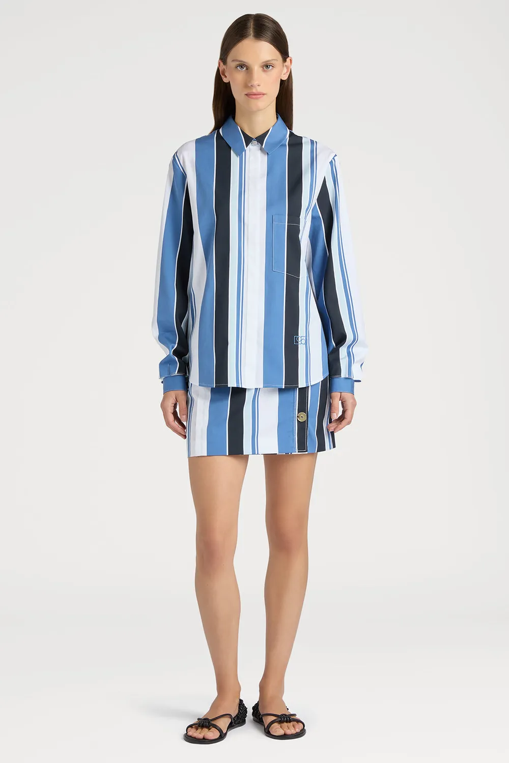 PORTS Rome PW125HLS07 camicia righe blu cosmopolita