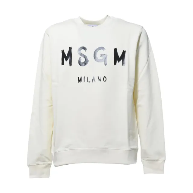 MSGM 2000MM513300000 felpa donna panna logo taglia XS