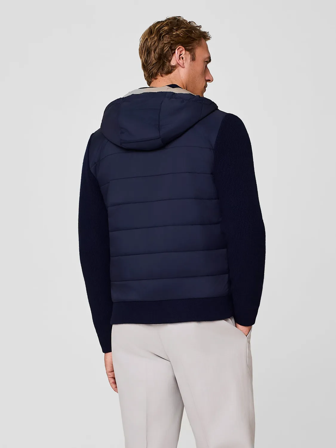 Paul Taylor giubbino imbottito maglia lana nylon blu