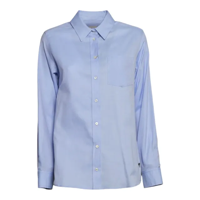 Max Mara Weekend camicia cotone azzurra cobalto 42