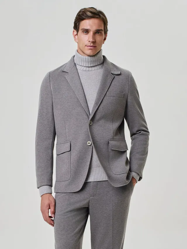 Paul Taylor Overjacket jersey piquet giacca taupe