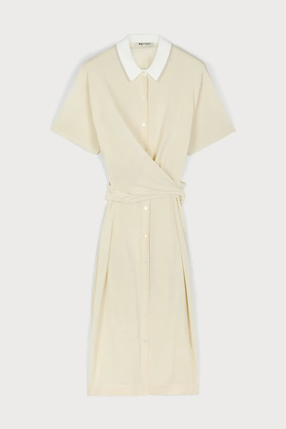 PORTS 1961 Classic Cream Polo Shirt Dress vestito avorio