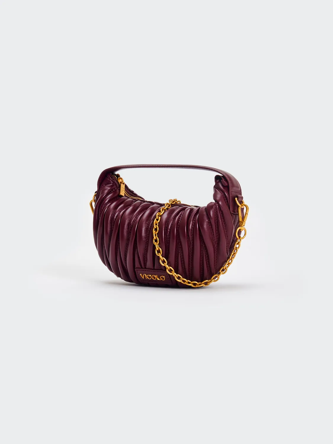 Vicolo Borsa Croissant Matelassé melanzana