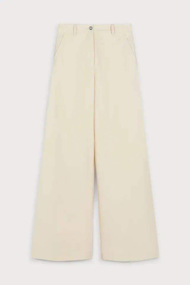 Ports 1961 Sumptuous Wool Trousers pantaloni avorio lana