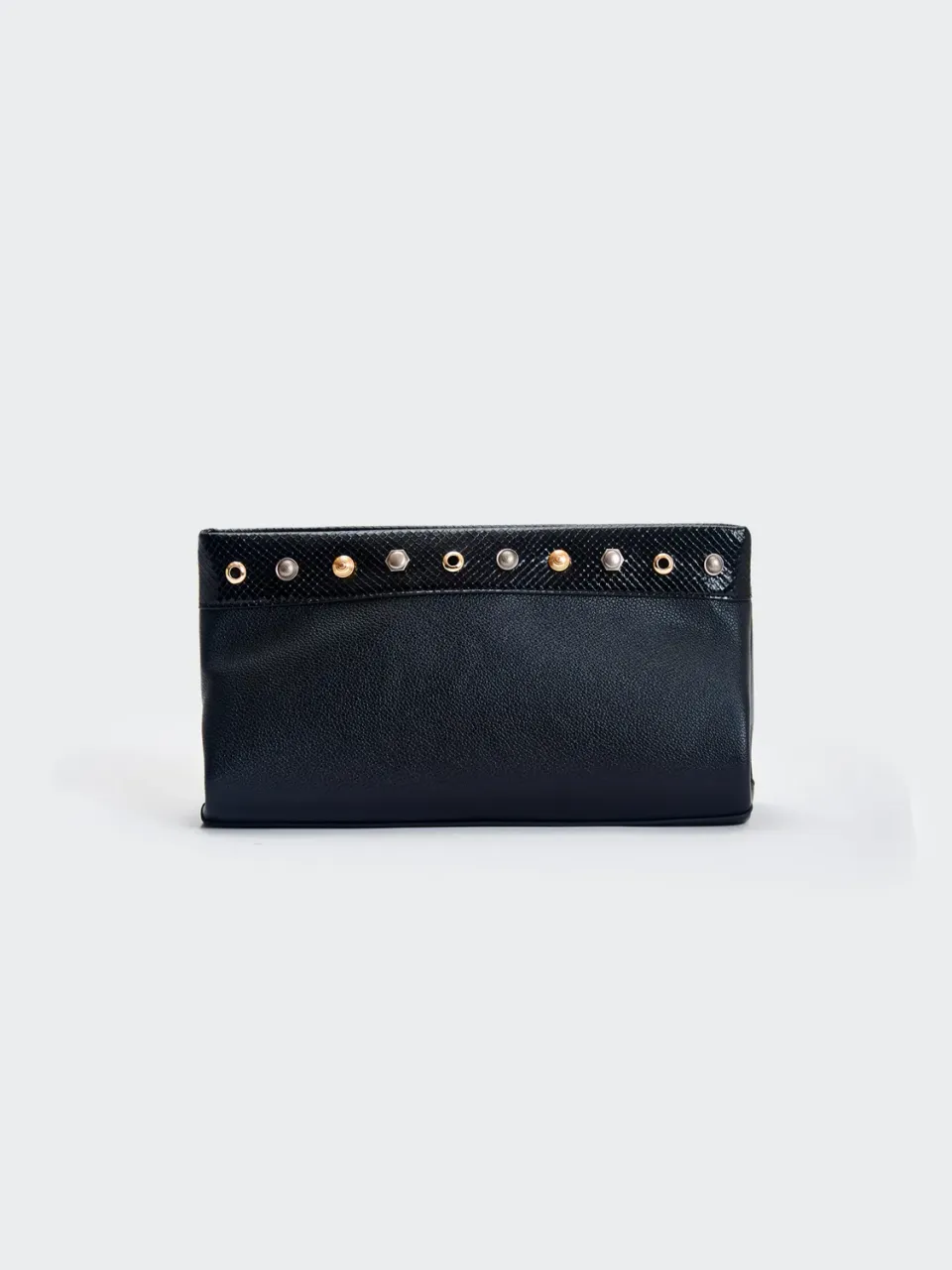 Vicolo Rebel clutch ecopelle nera pitonata