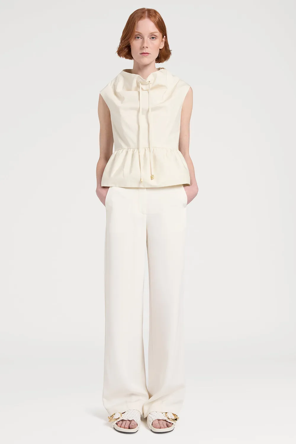 PORTS 1961 top peplum scollo drappeggiato Brich