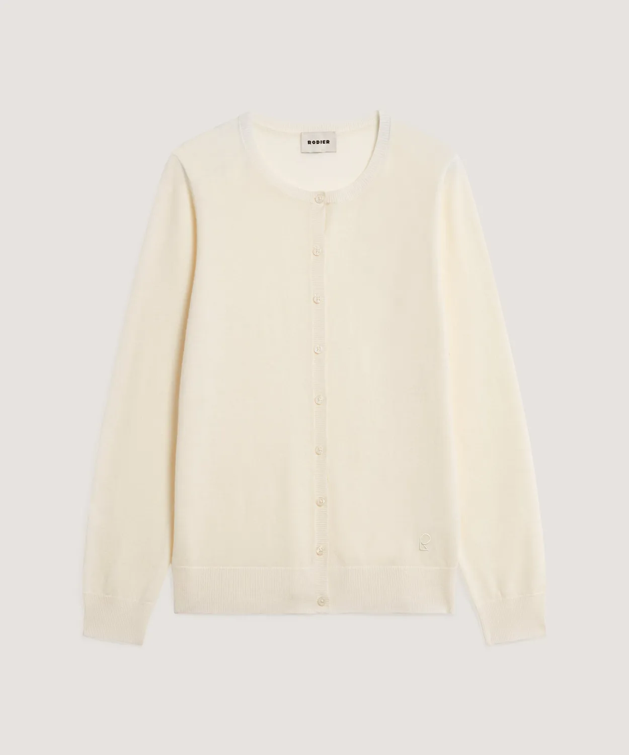 Rodier Cardigan Lana Merino Bianco Ecru