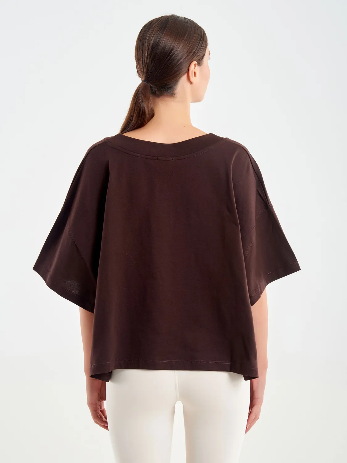 Vicolo T-Shirt Over Ricamo jersey fondente unica