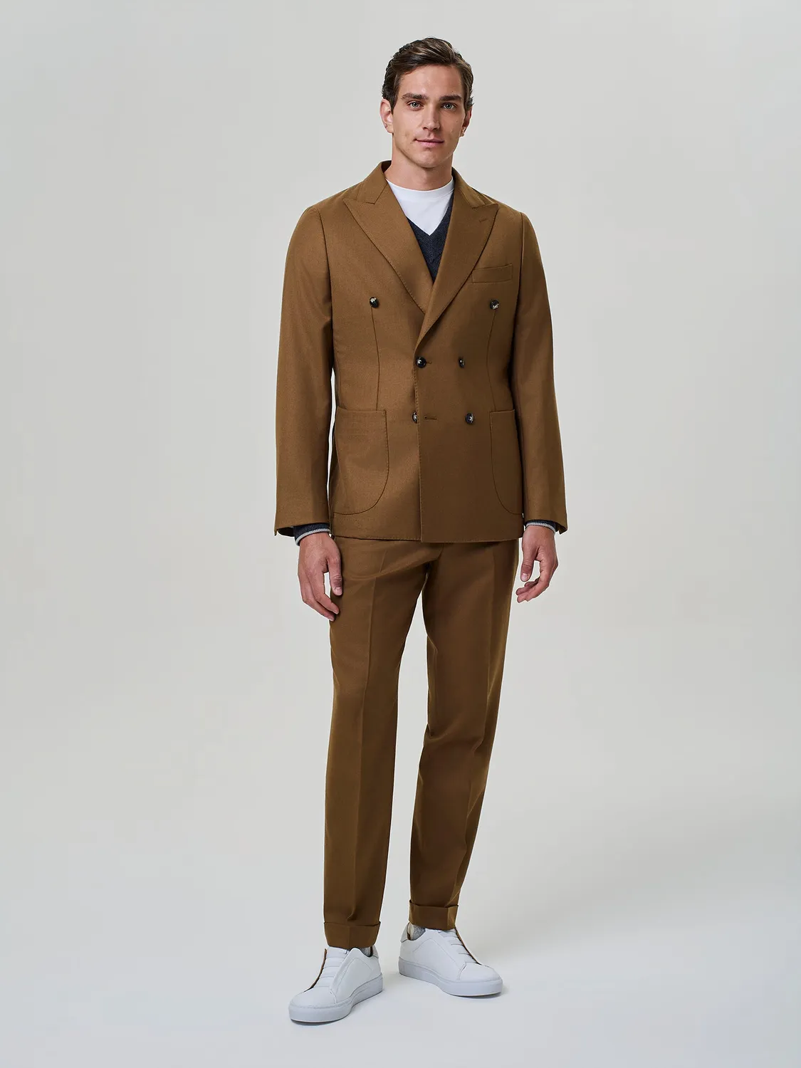 Paul Taylor giacca doppiopetto flanella rust