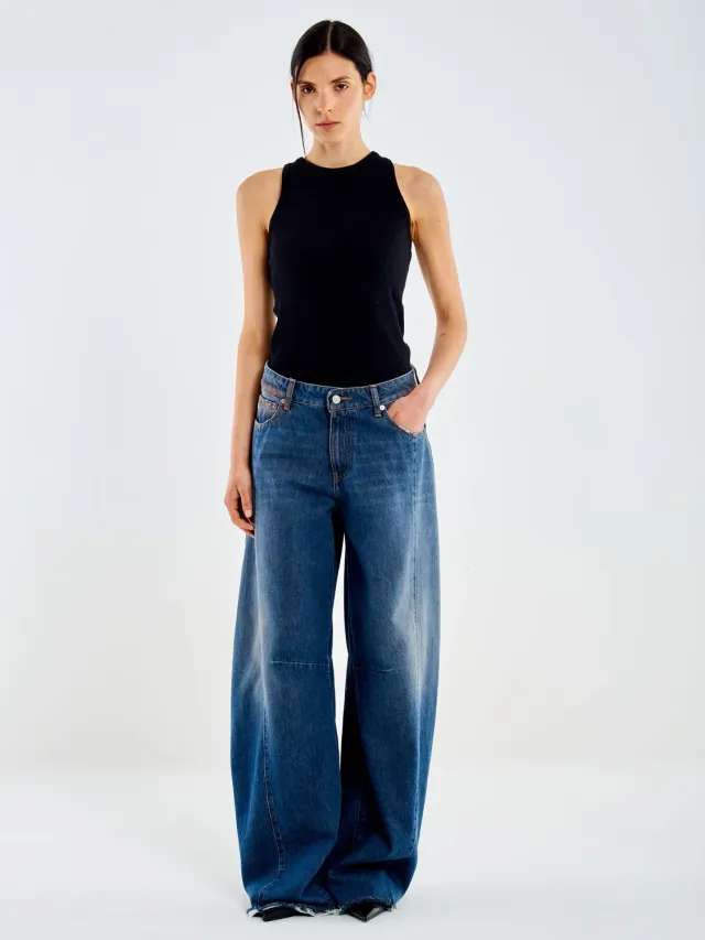 Vicolo Denim Barrel Jeans Blu Scuro