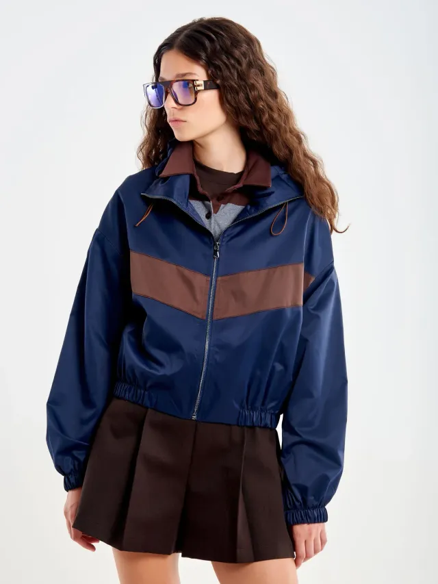 Vicolo K-Way Bicolore giacca antipioggia blu