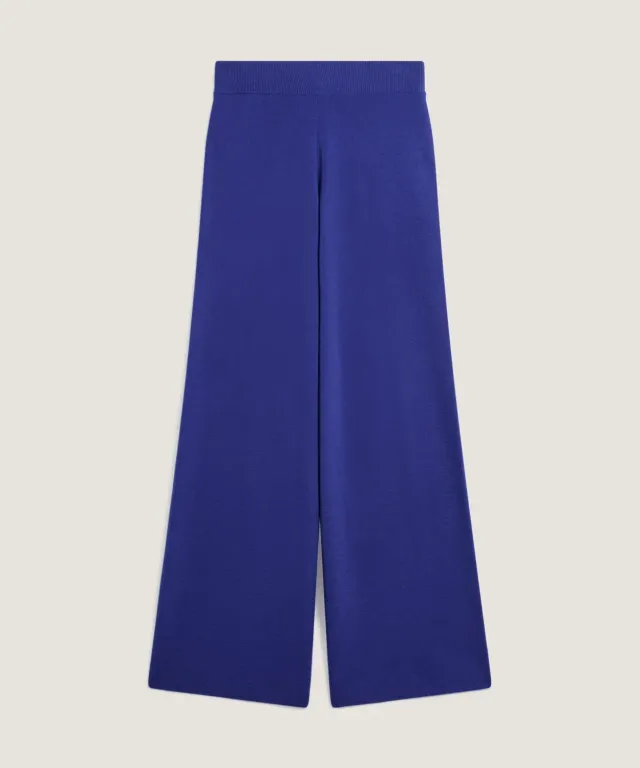 Rodier pantaloni ampi lana merino blu oltremare