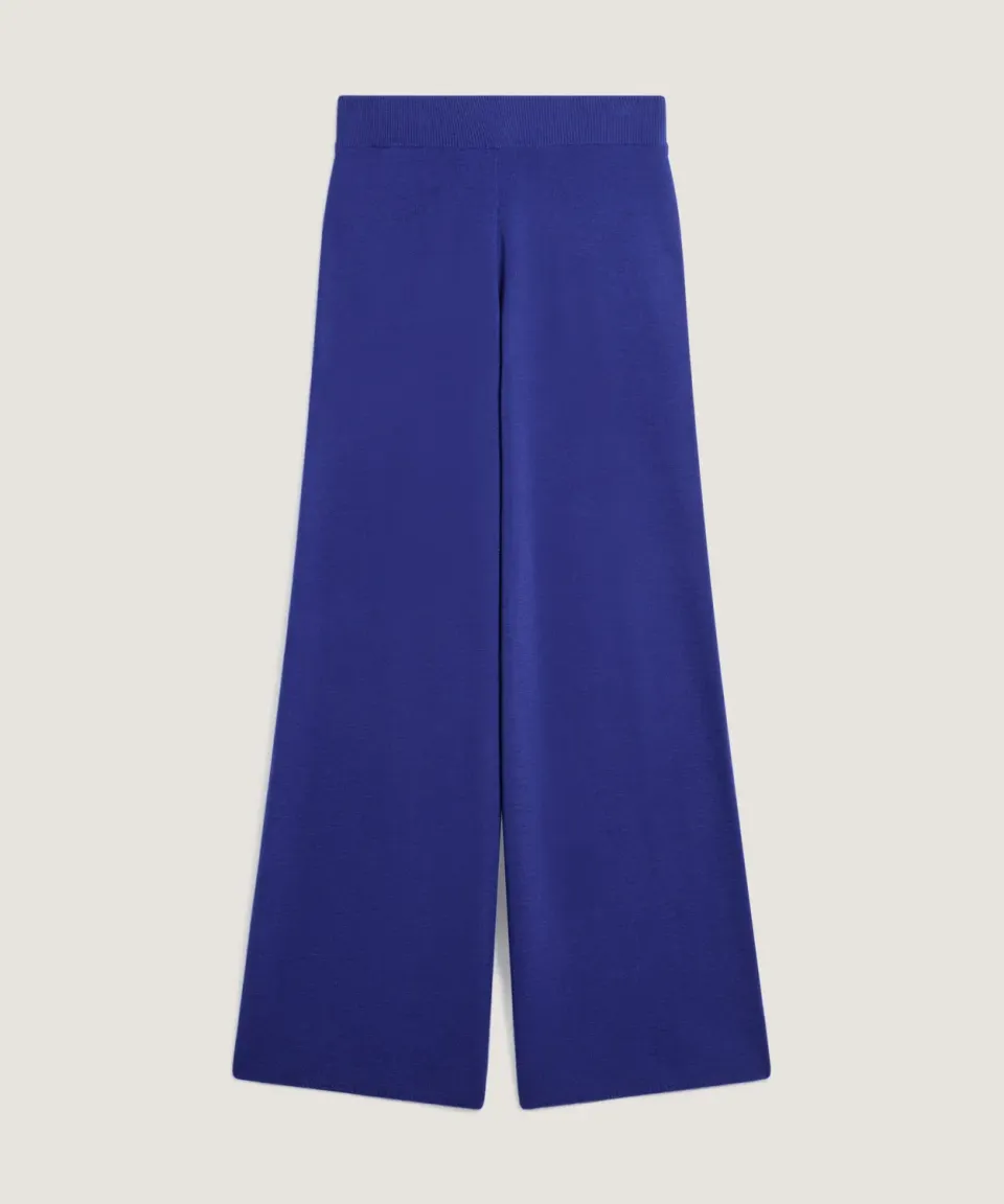 Rodier pantaloni ampi lana merino blu oltremare