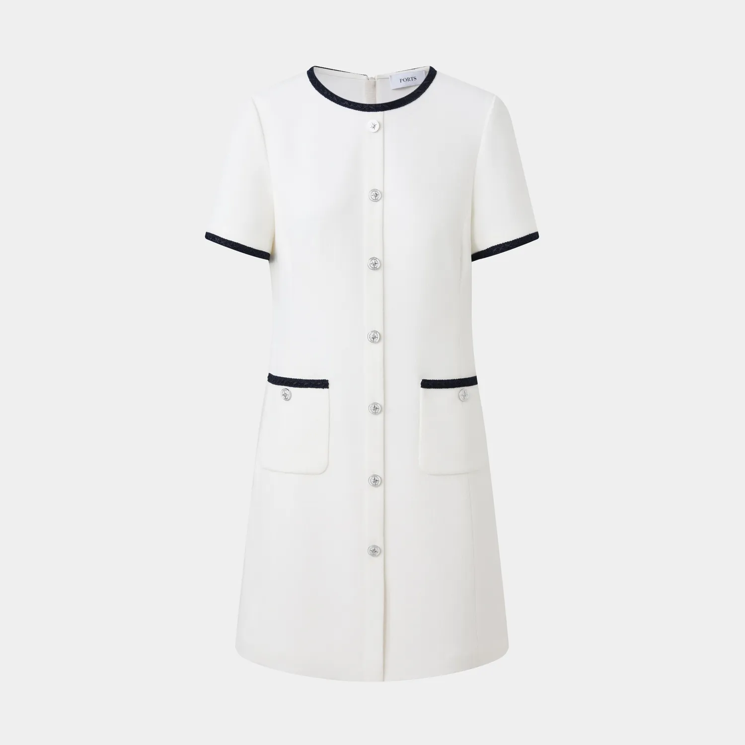 PORTS Midi Dress abito avorio tasche 4