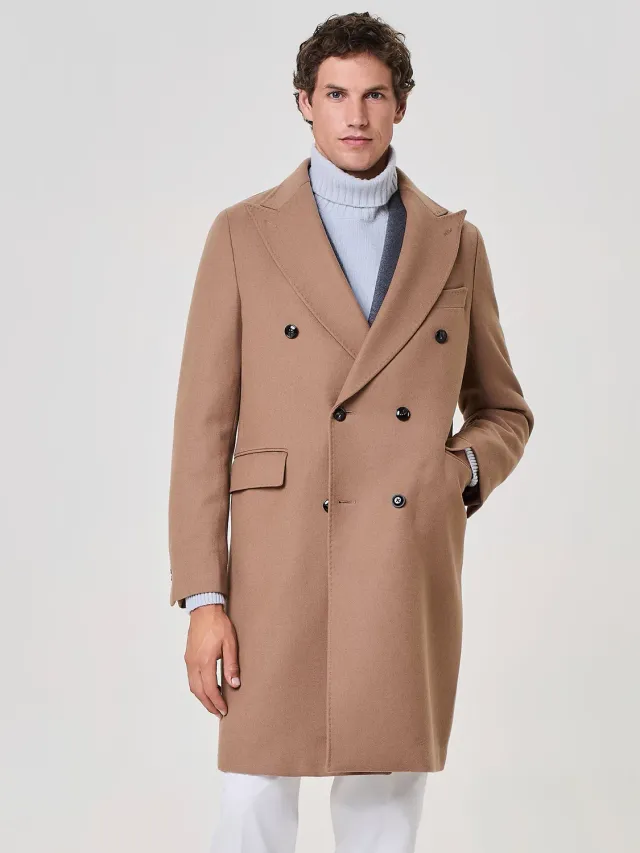 Paul Taylor cappotto doppiopetto lana cammello