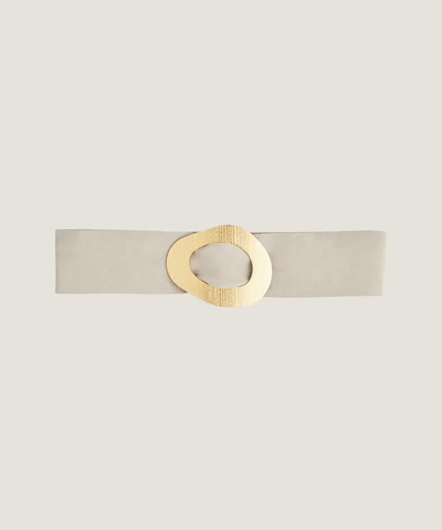 Rodier cintura larga pelle scamosciata beige taglia unica