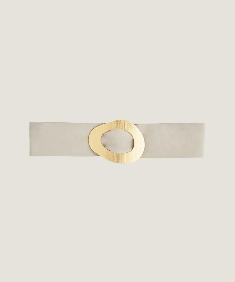 Rodier cintura larga pelle scamosciata beige taglia unica