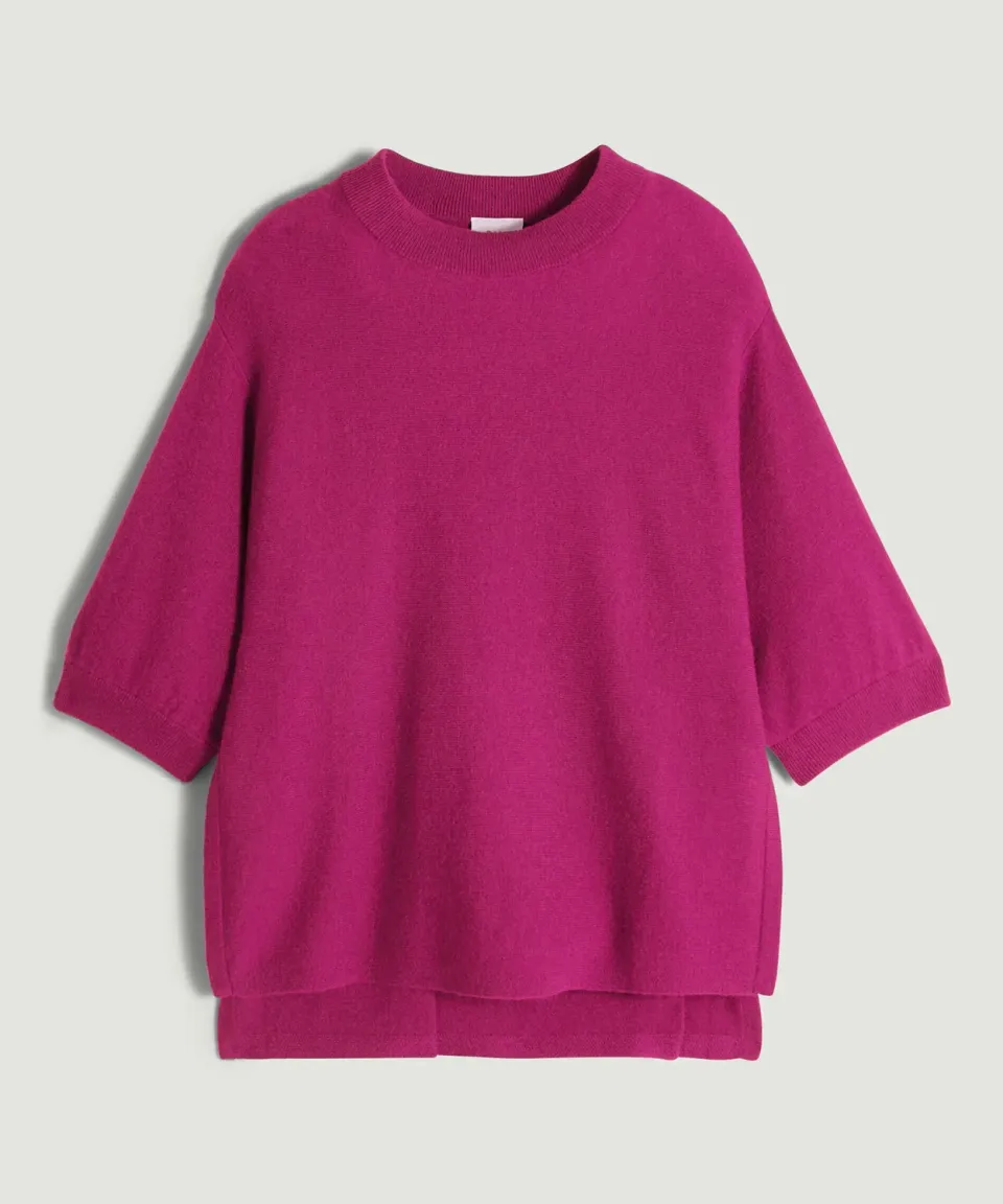 Rodier poncho cashmere fucsia maniche 3/4