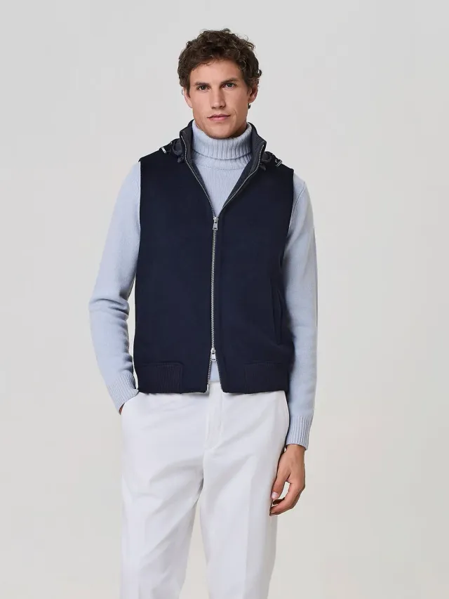 Paul Taylor smanicato no-stitching cappuccio blu
