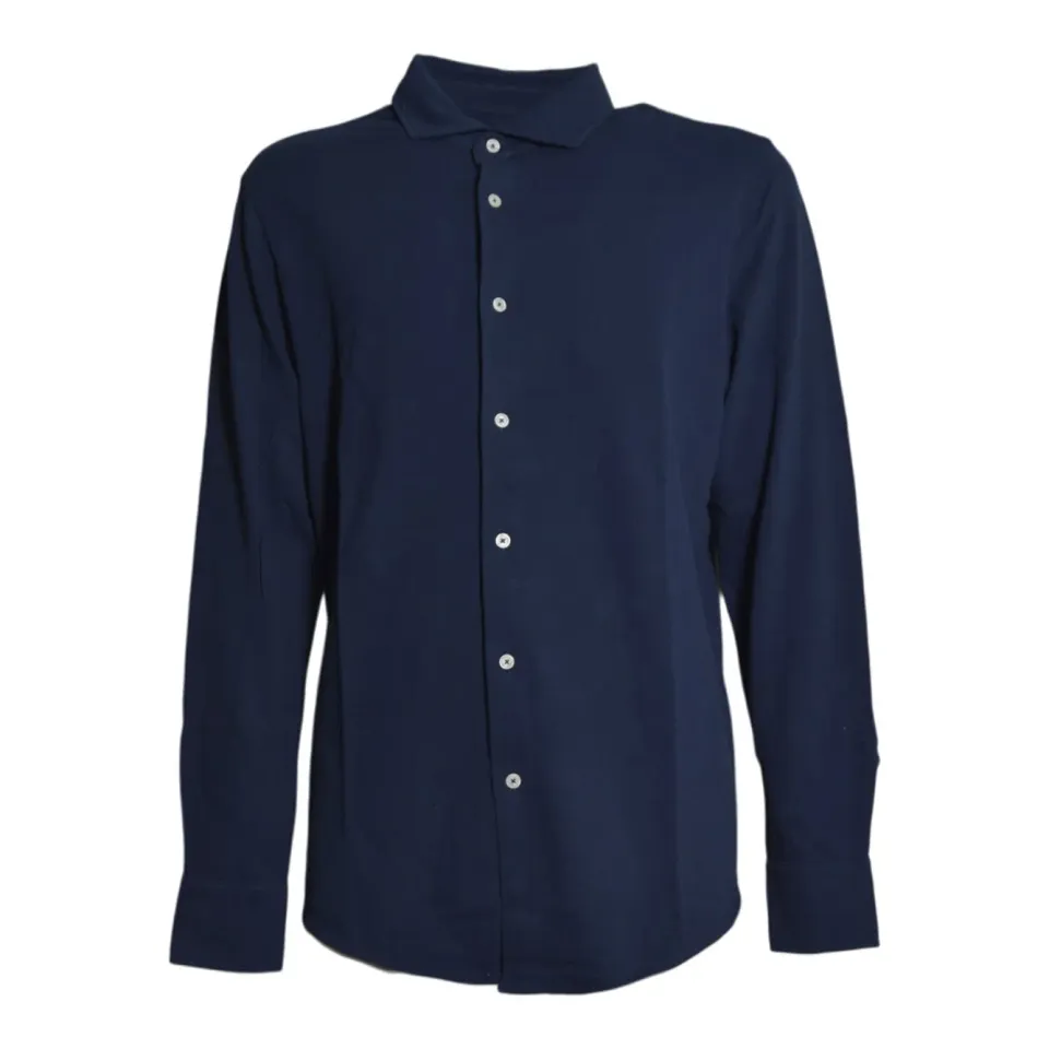 Saint Barth AMF0001 Amalfi camicia blu navy elasticizzata