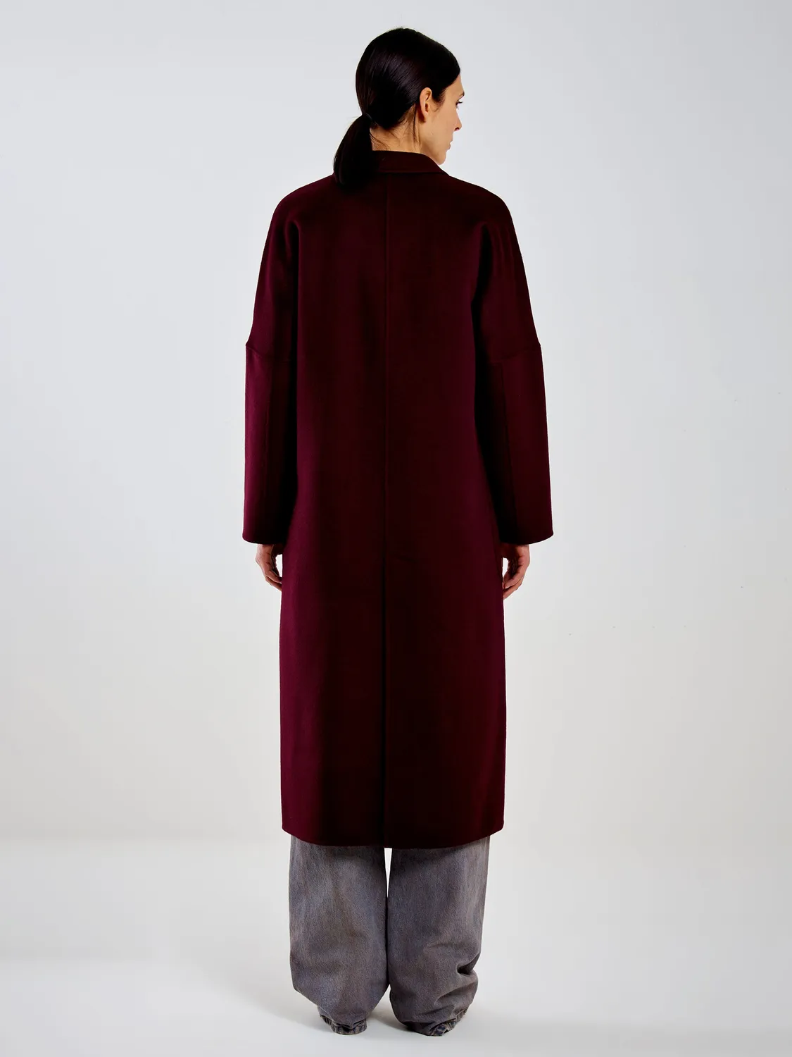Vicolo Cappotto Doppiopetto borgogna S misto lana