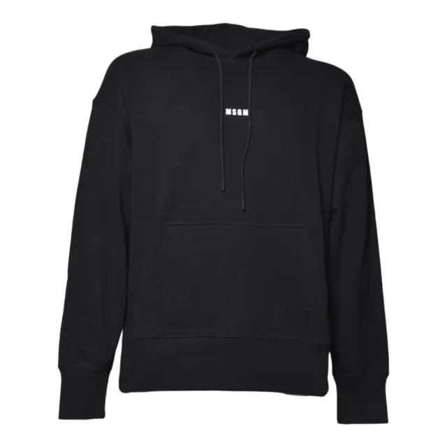 MSGM 2000MM50930000099 felpa nera in cotone