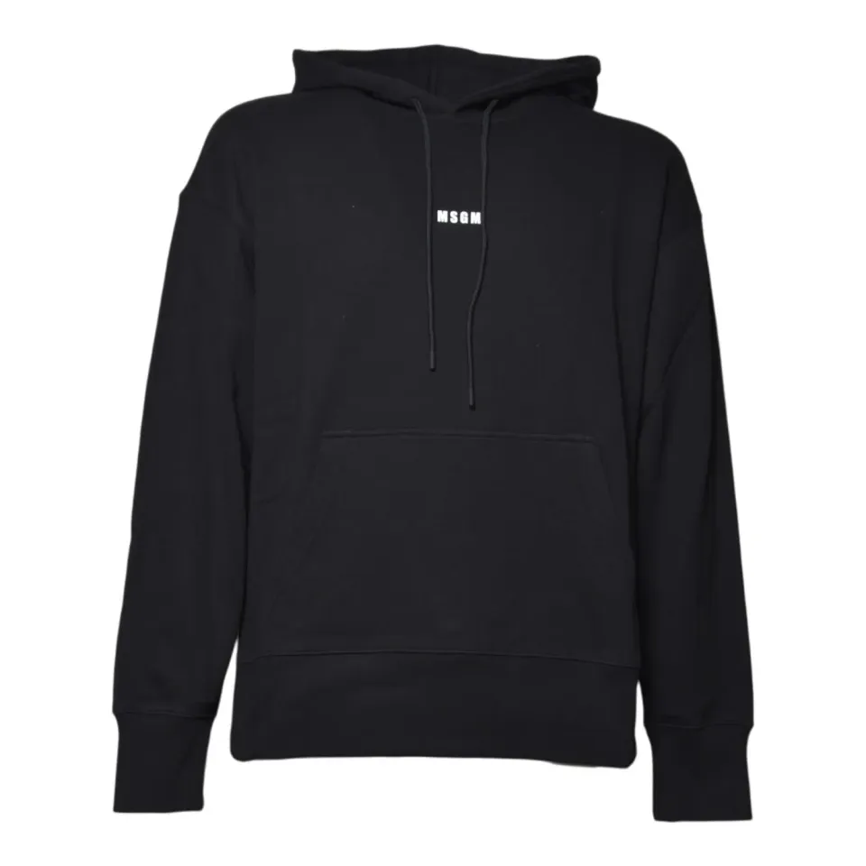 MSGM 2000MM50930000099 felpa nera in cotone