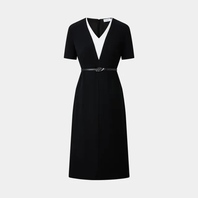 Ports LQ8D012NWB011 tubino nero contrasto bianco