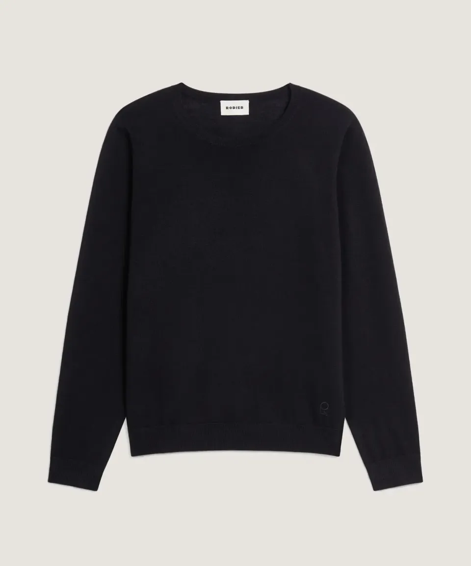 Rodier Maglione girocollo lana merino nero