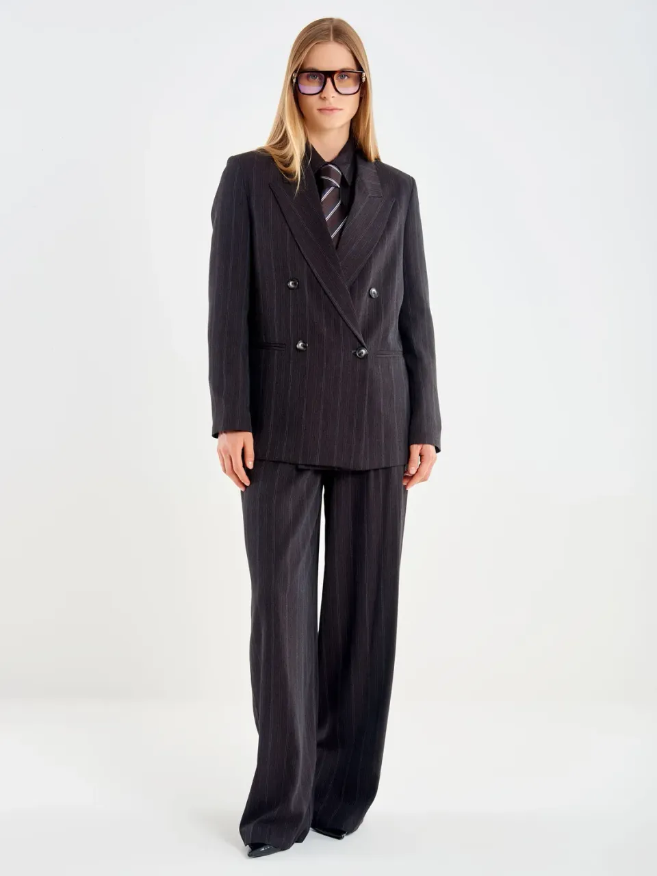 Vicolo Blazer Doppiopetto Gessato grigio antracite XS-L