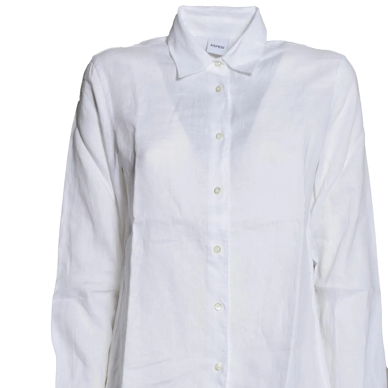 Aspesi 5422C195 camicia lino bianca
