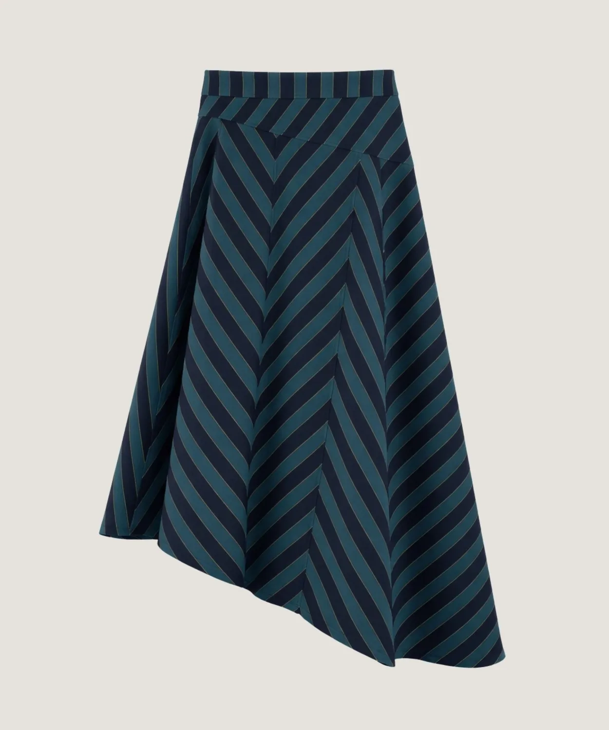 Rodier E26 gonna lunga asimmetrica blu pois