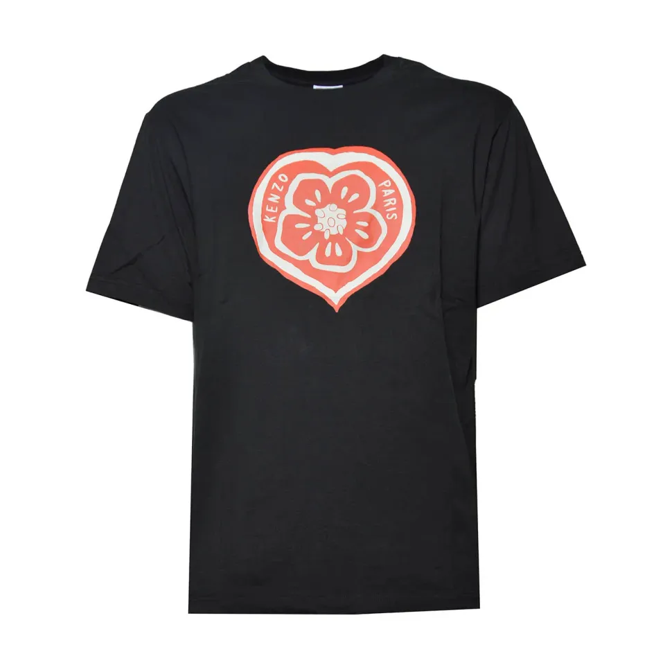 Kenzo Boke Heart FG55TS2074SO t-shirt nera cotone